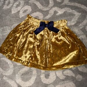 Toddler girl - Genuine Kids by Osh Kosh Gold Velvet Skirt with Navy Bow